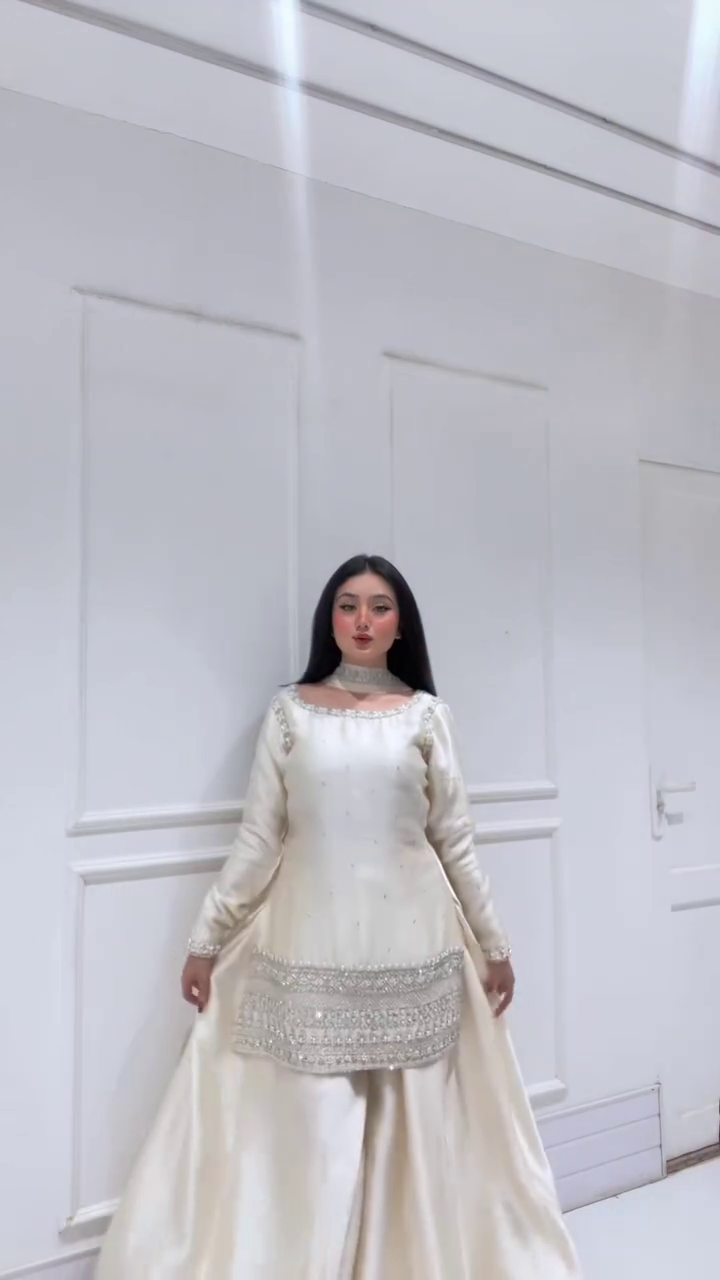 White Embroidered Festive Suit Set