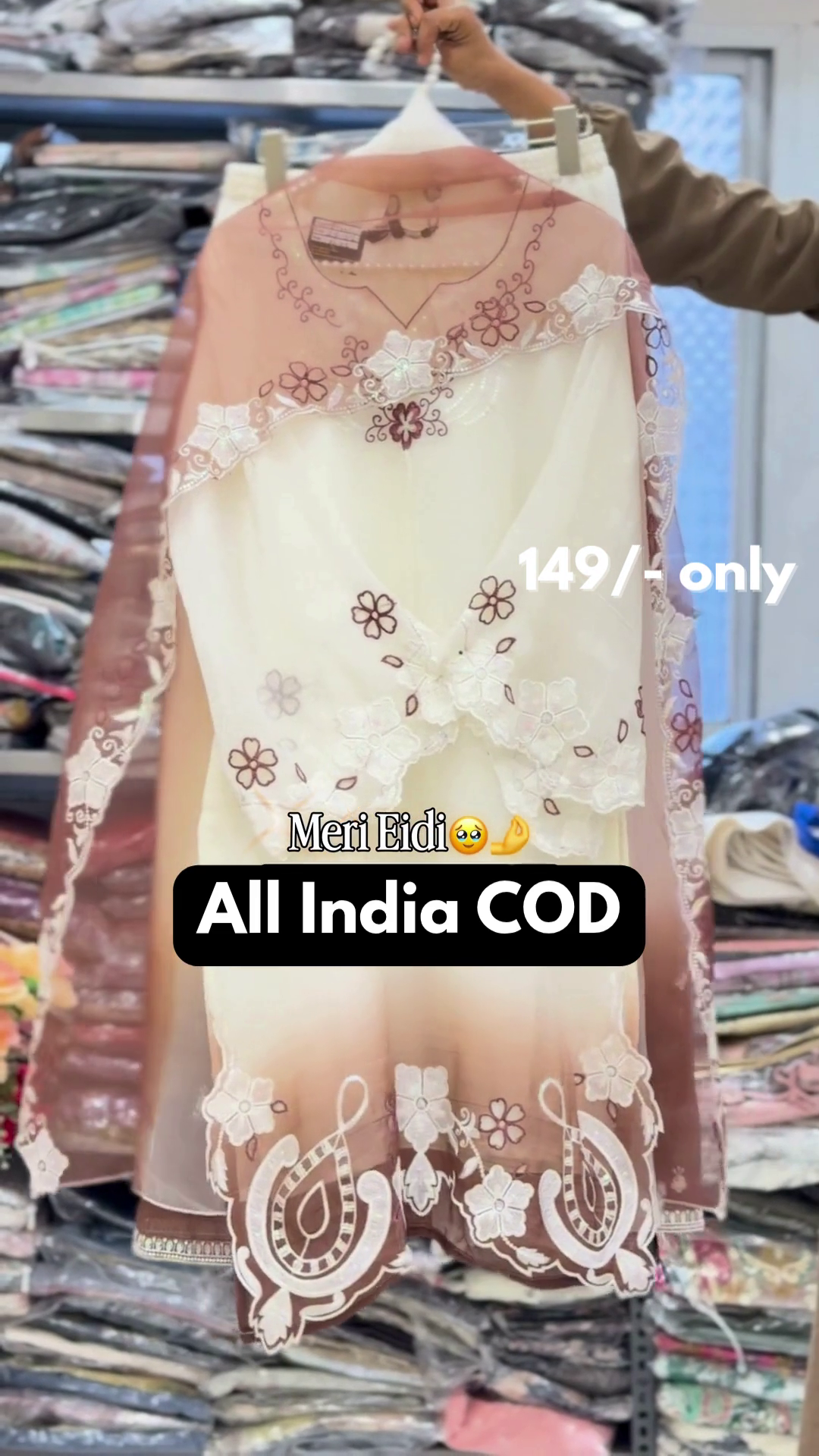 Pink Ombre Floral Kurta with Dupatta