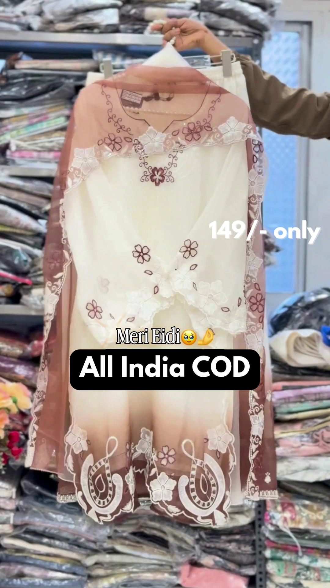 Pink Ombre Floral Kurta with Dupatta