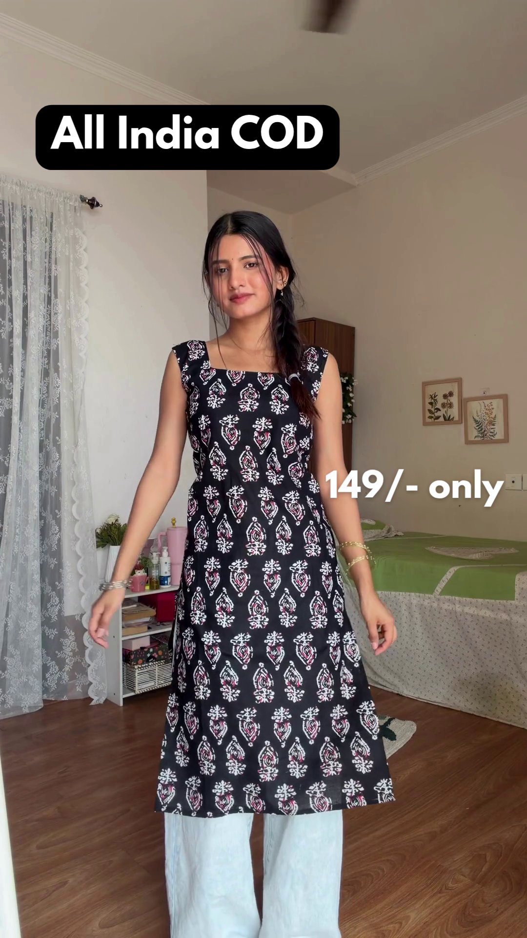 Printed Sleeveless Kurta