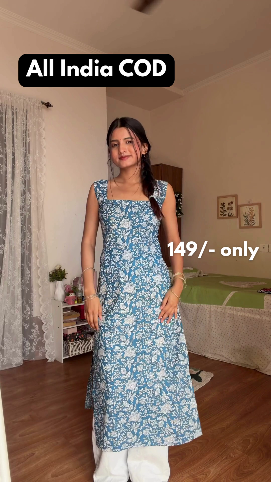 Printed Sleeveless Kurta