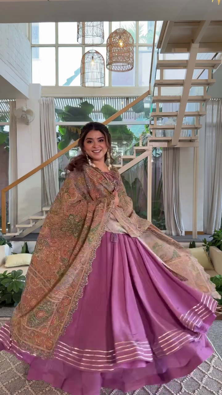 Elegant Purple Anarkali Set with Dupatta
