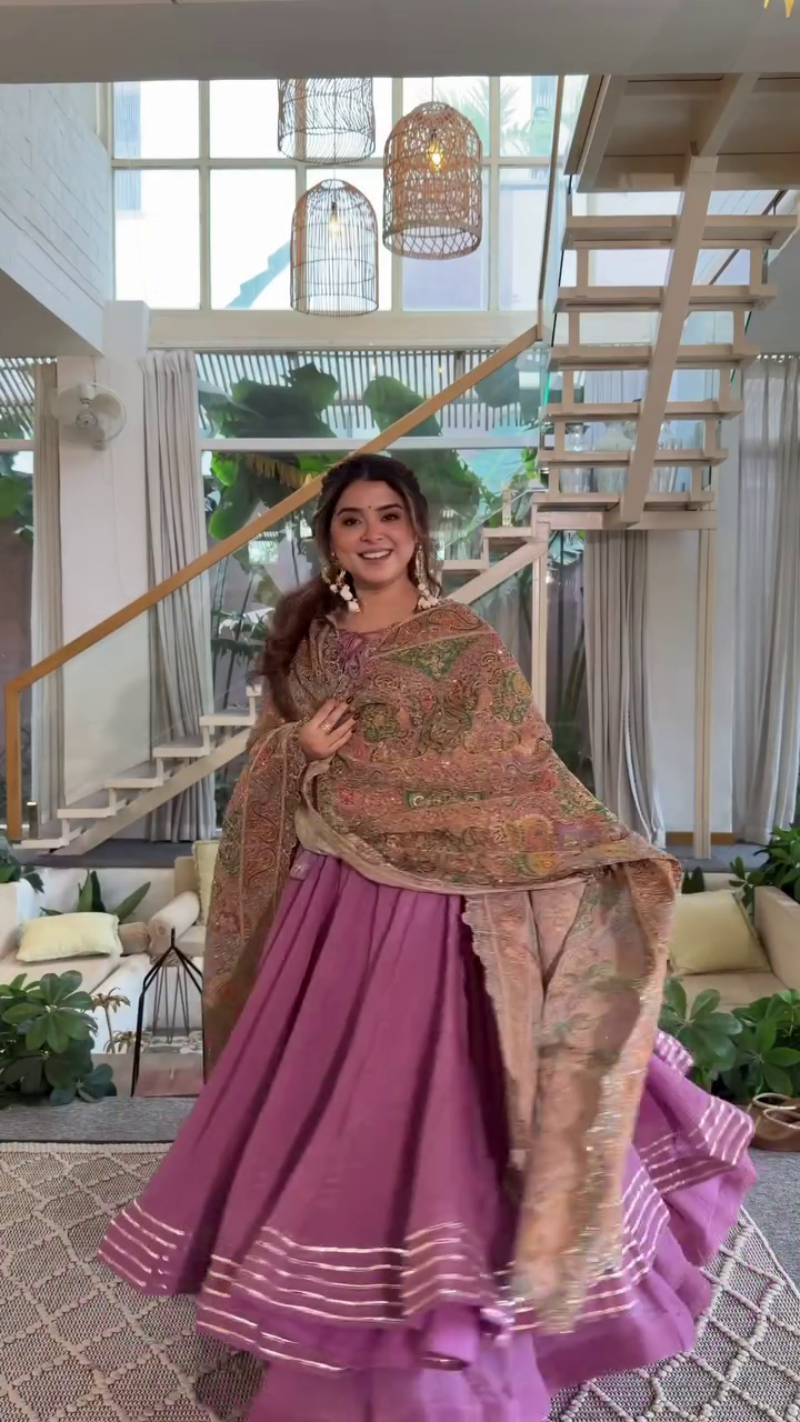 Elegant Purple Anarkali Set with Dupatta